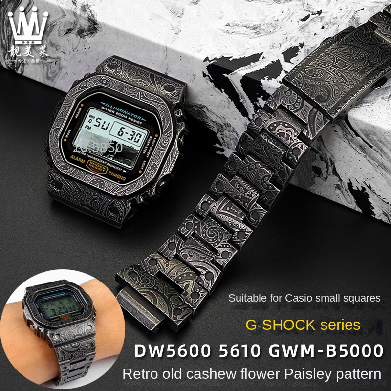 Luxury Watch Casio - レトロスタイルの時計ケース,男性用ステンレススチールストラップ,モデルG-SHOCK DW-5600,gwm5610 GW-B5600