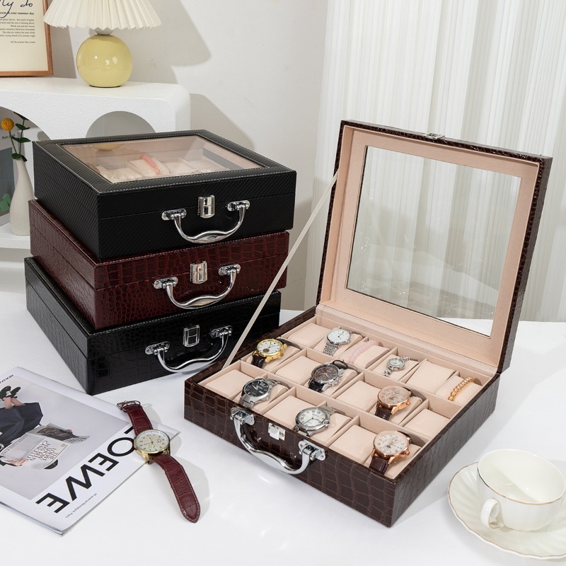 Luxury Watch Collection Box - レトロ時計収納ボックス革製時計ディスプレイボックス高級 18 スロット時計包装ケースメンズ時計コレクションケース