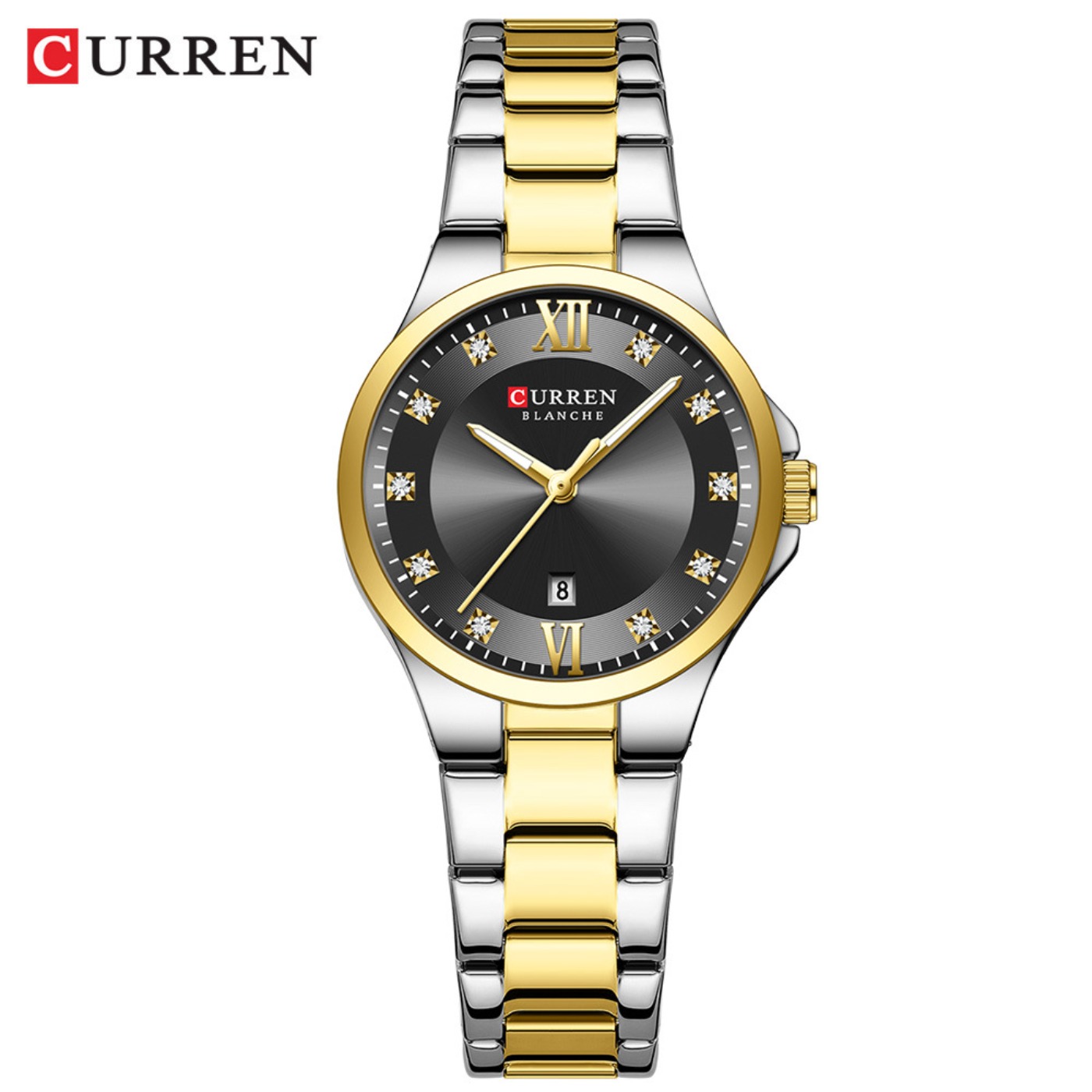Luxury Watch Brands - CURREN 女性の高級ブランド腕時計シンプルなクォーツ自動日付腕時計女性防水時計発光針 9107