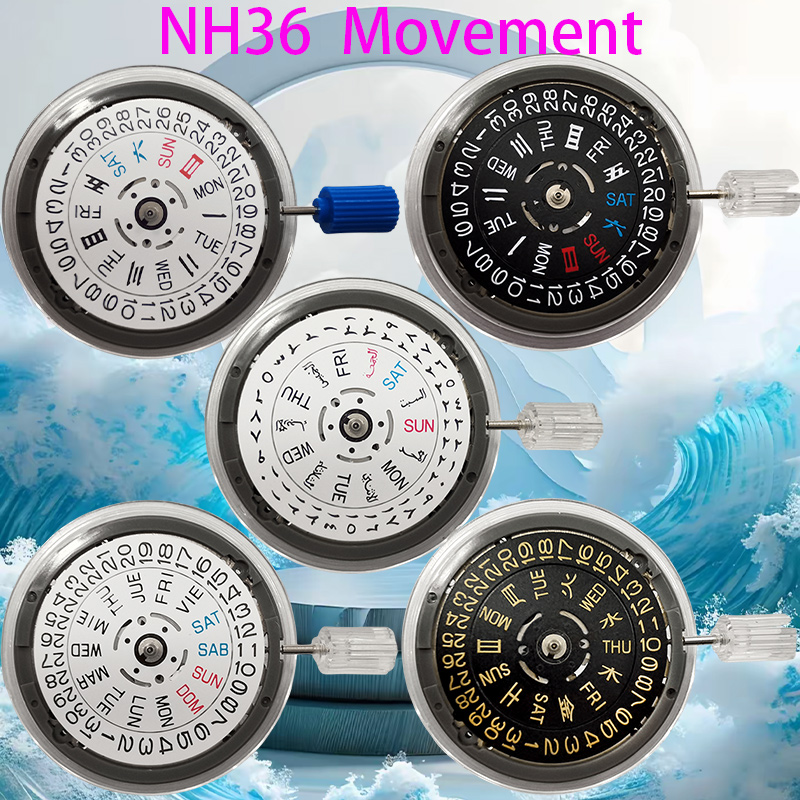 Perpetual Calendar Watch - オリジナルブラックホワイトとゴールドのカレンダー 24 ジュエル NH36 自動巻きムーブメント 3.0/3.8/4.1