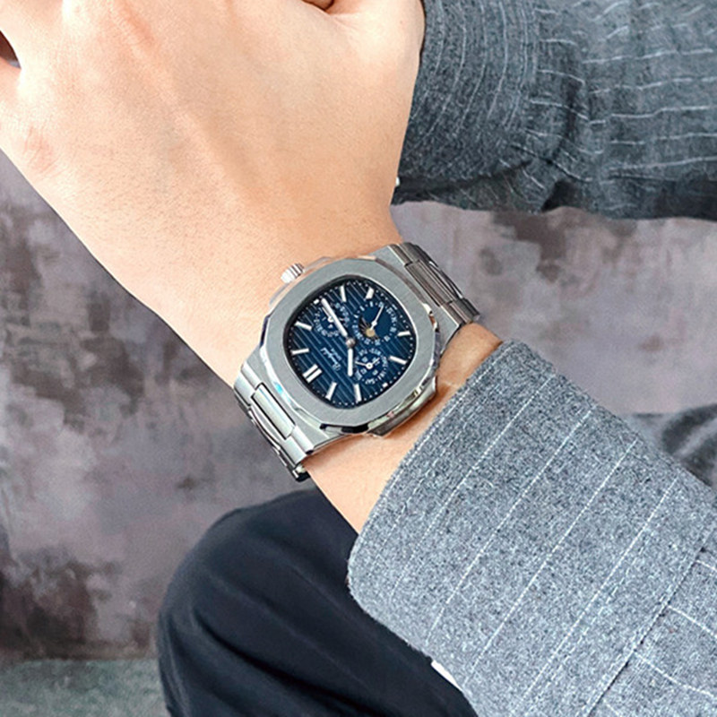 Moonphase Complication Watch - スイス リニファ 多機能自動巻き時計男性用高級ブランド機械式メンズ腕時計ノーチラス サファイア ムーンフェイズ