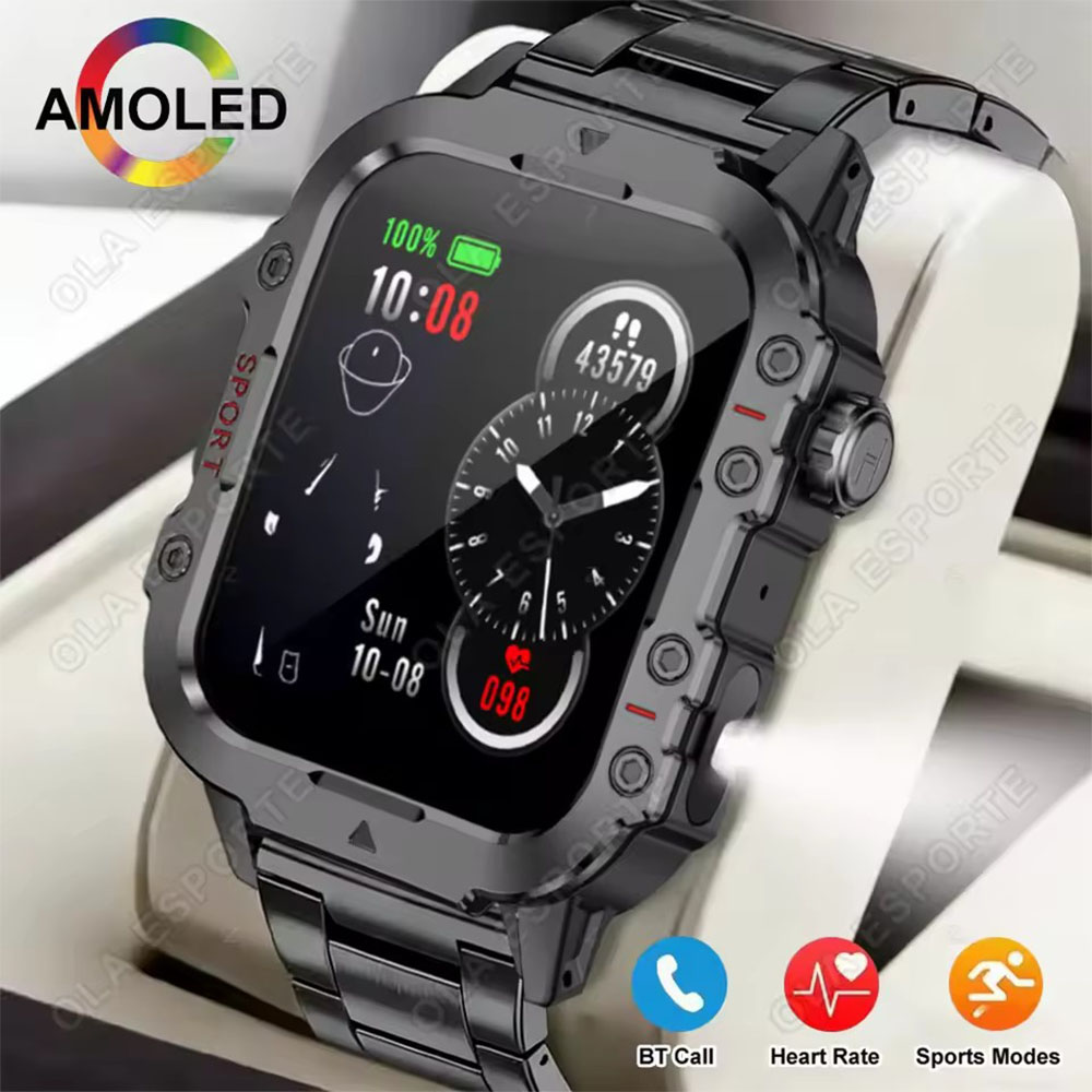 Titanium Sport Watch - 新型LEDメンズスマートウォッチ Bluetooth通話機能付きスマートウォッチ マルチスポーツモード 健康管理 アウトドアスポーツスマートウォッチ Android対応