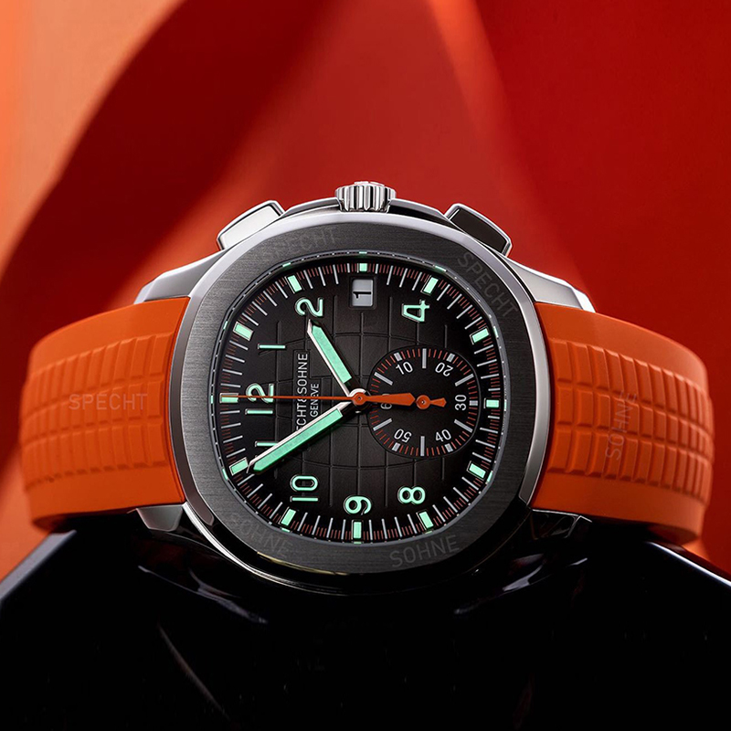 Luxury Watch Rubber Strap - メンズクォーツ時計,カジュアルでファッショナブルなスポーツウェア,自動日付,オレンジ色のラバーストラップ,スチールクロノグラフ,発光,arabic,男性