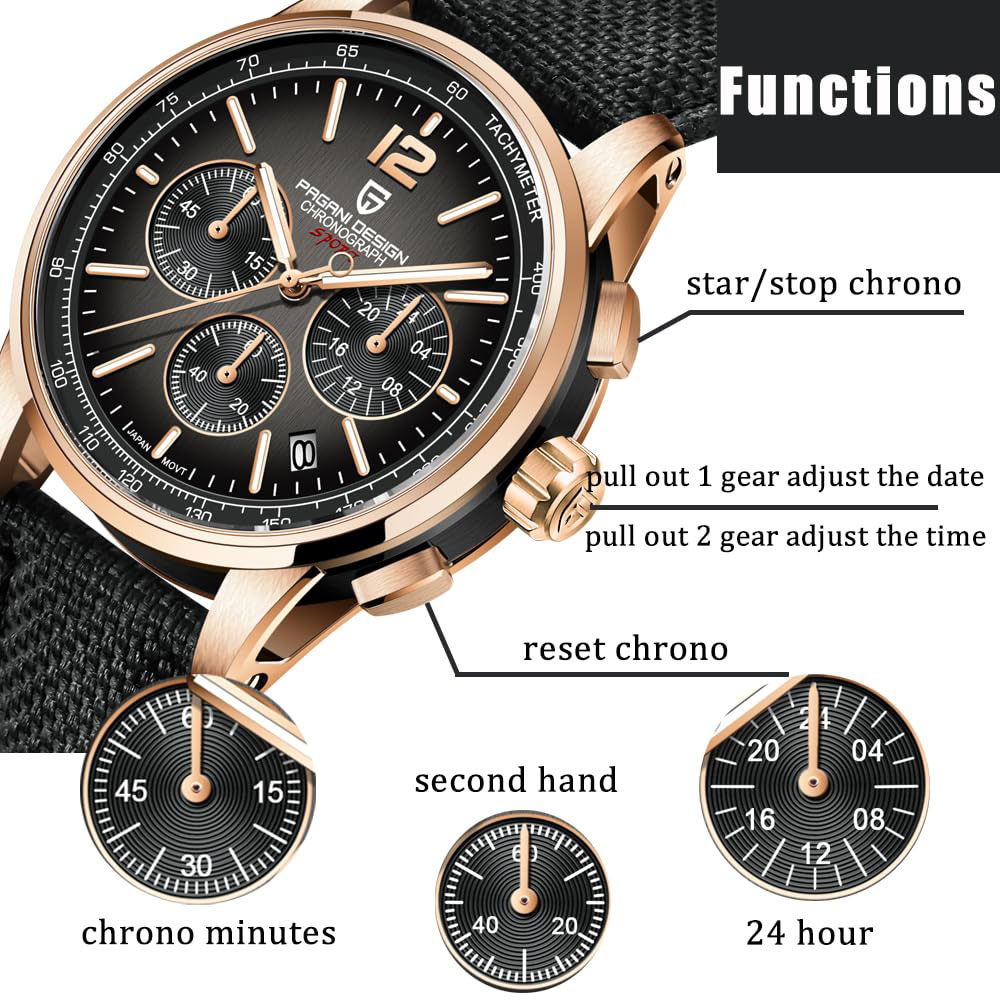 Luxury Watch Brands - パガーニデザイン 新品 メンズ腕時計 41mm クロノグラフ 100M防水腕時計
