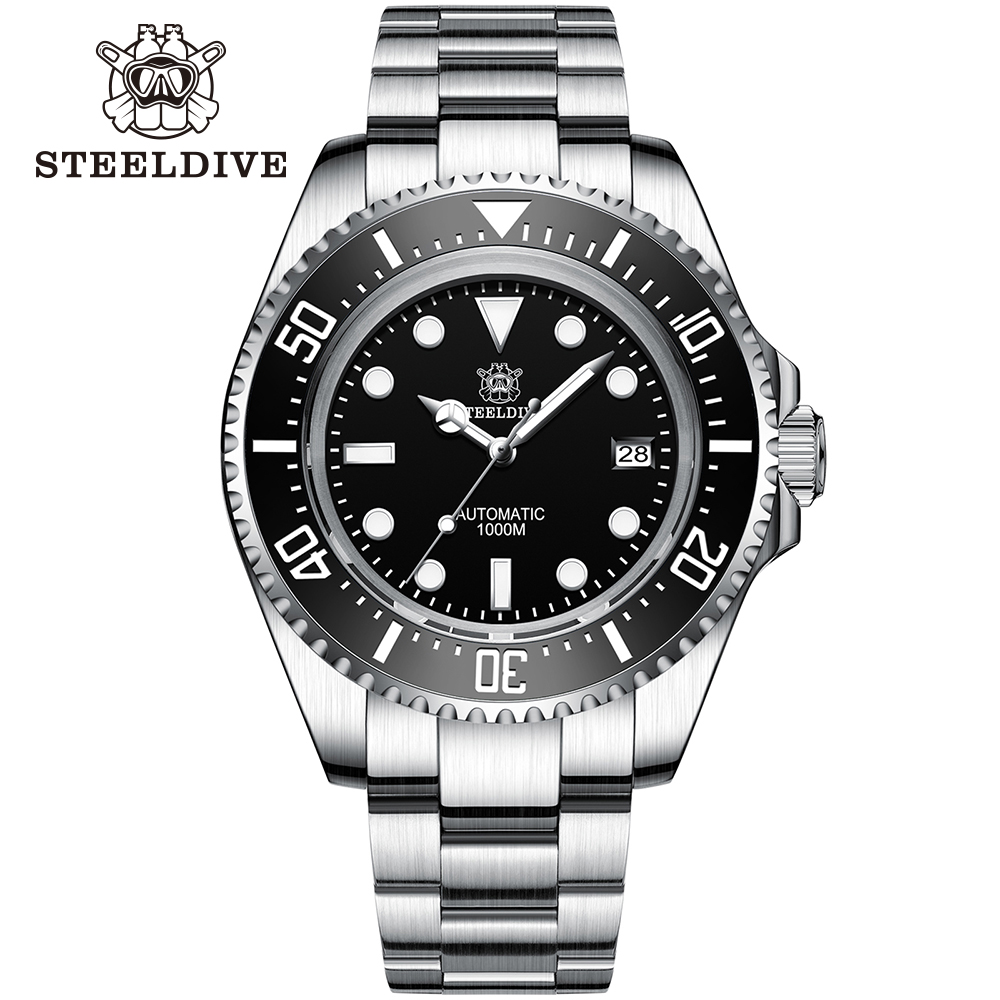Titanium Sport Watch - Steeldive-男性用自動ダイブウォッチ,ステンレス鋼,防水,特大,1996, 4mm, 1000m,nh35,sd1964,新着,2024