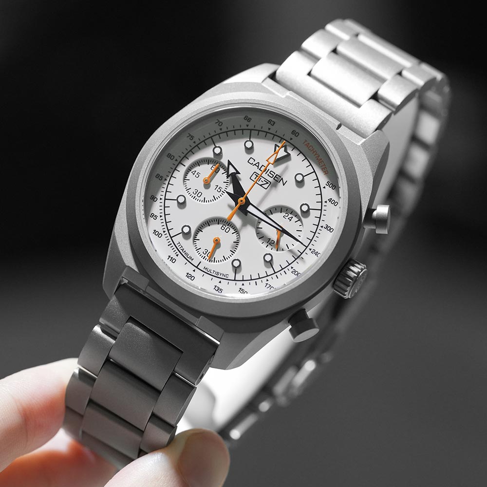 Titanium Sport Watch - CADISEN TI-7 MULTISYNC チタンストラップ ムーンフェイズ メンズ腕時計