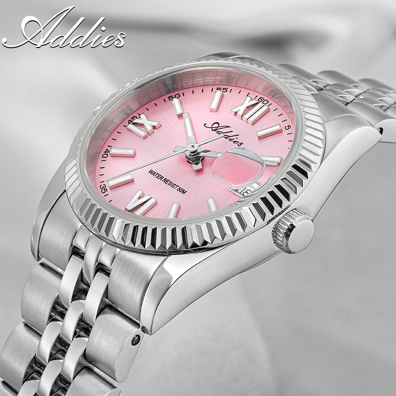 Perpetual Calendar Watch - Addies 高級女性腕時計サファイアクリスタルステンレス鋼女性腕時計ビジネス超発光 50 メートル防水スポーツ腕時計