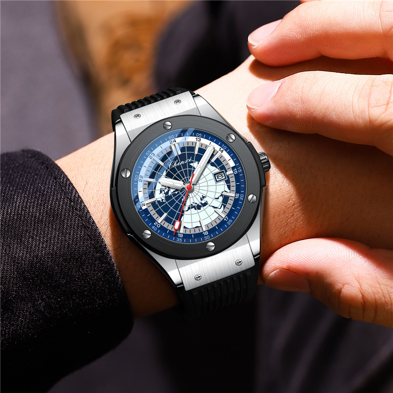 Luxury Watch Brands In World - CHENXI 82442 ファッションカジュアル高級スポーツ腕時計男性ブランド世界地図軍事発光腕時計男時計腕時計