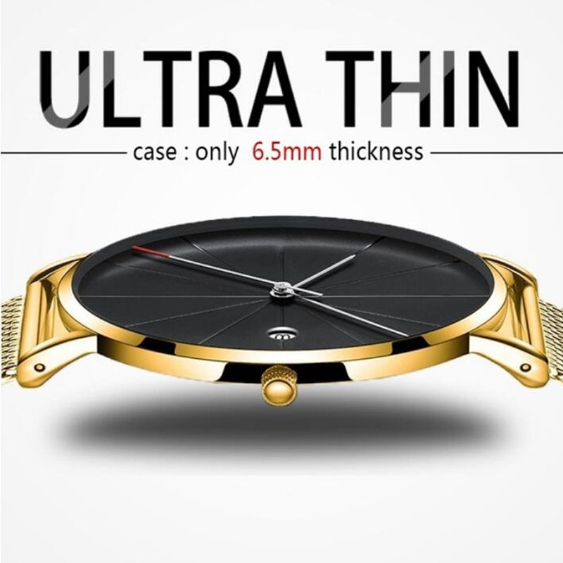 高級メンズウォッチ,超薄型,ステンレススチール,メッシュ,ク - Dress Watch Ultra Thin のレビューと価格