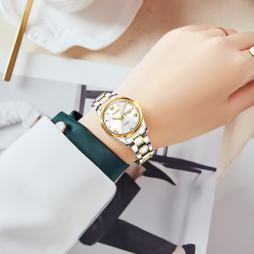 Olevs-女性用防水クォーツ時計、新しいファッション、クラ - Luxury Watch Leather Strap のレビューと価格