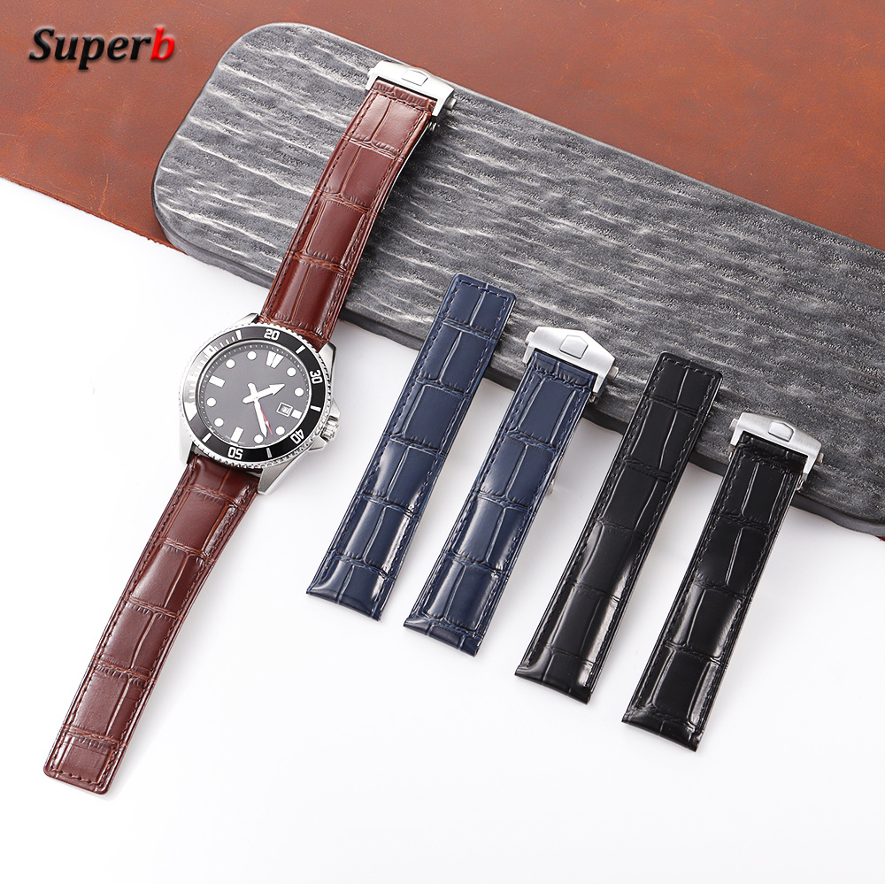 革牛革時計ストラップ 20/22/24 タグホイヤーカレラ用 - Tag Heuer Is Luxury Watch のレビューと価格