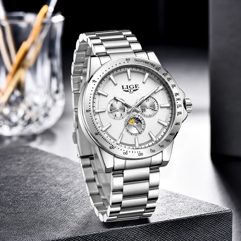 LIGE トップブランドの高級クォーツメンズ腕時計ファッショ - Luxury Watch Brands のレビューと価格