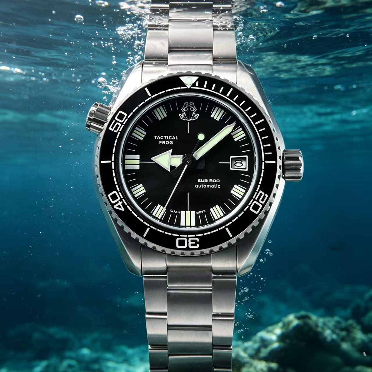 タクティカルフロッグ新しいメンズ自動腕時計 41 ミリメート - Titanium Sport Watch のレビューと価格