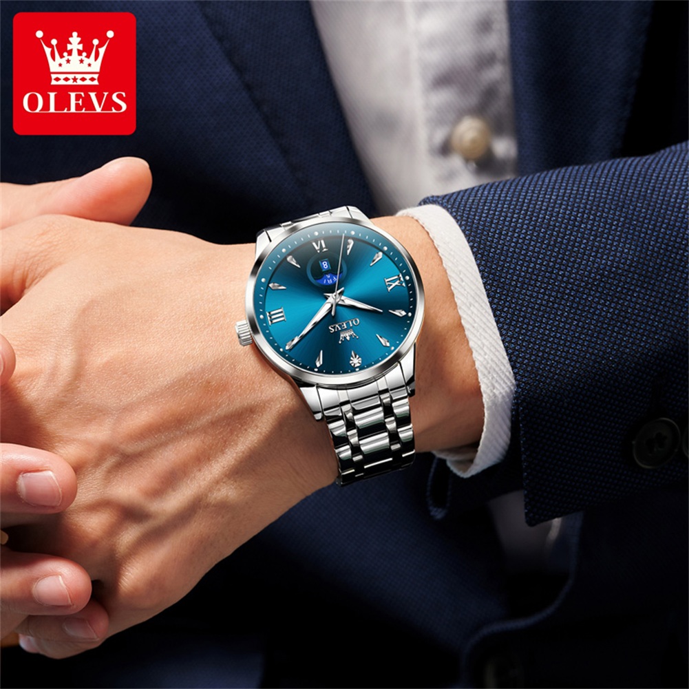 OLEVS ムーンフェイズメンズ腕時計カレンダー 30 メー - Luxury Watch Brands のレビューと価格