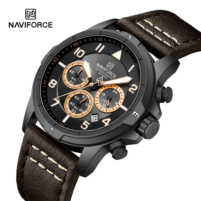 NAVIFORCE ファッションクォーツクロノグラフ腕時計  - Open Heart Watch のレビューと価格