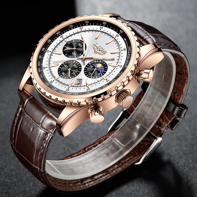 Lige新メンズ時計トップブランド高級男性用腕時計革クォーツ - Luxury Watch Collection Box のレビューと価格
