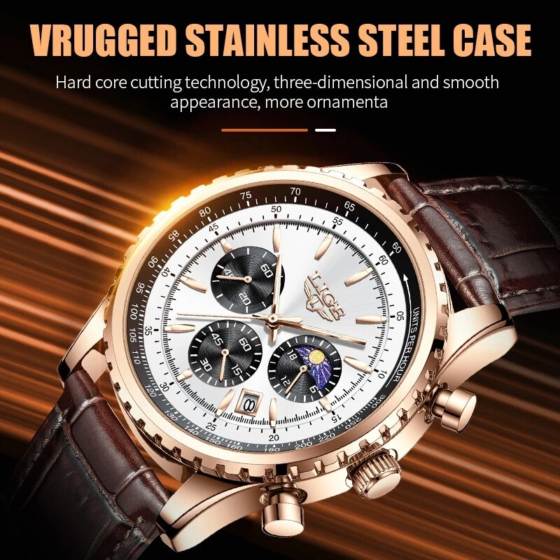 Lige新メンズ時計トップブランド高級男性用腕時計革クォーツ - Luxury Watch Collection Box のレビューと価格