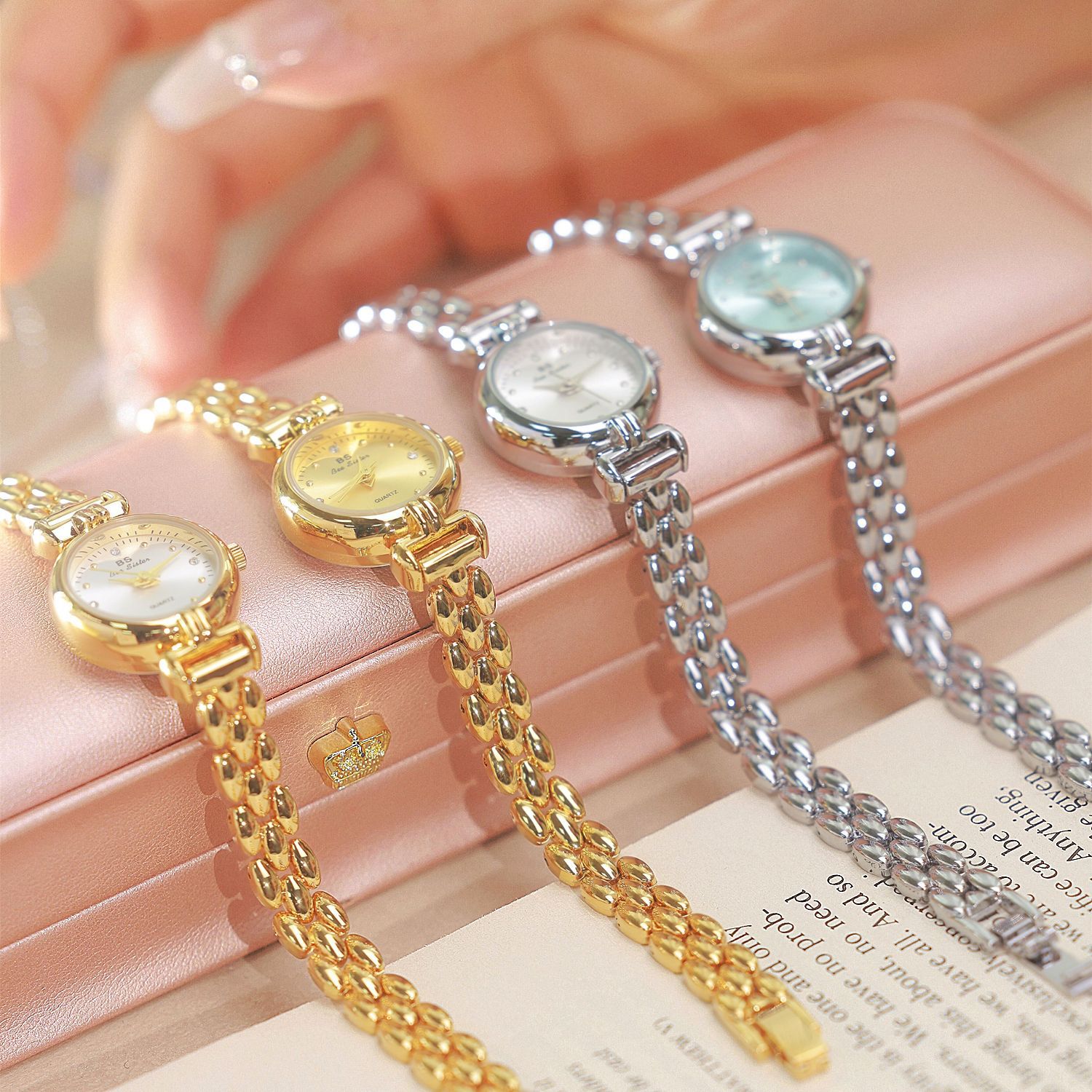 女性のための高級時計,シルバーブルーカラー,絶妙なブレスレッ - Luxury Watch Leather Strap のレビューと価格
