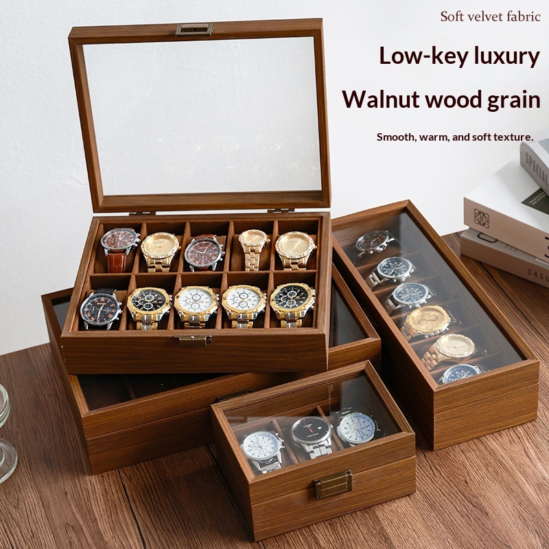 ブラックウォールナット木目調時計収納ボックス時計配置ボックス - Luxury Watch Collection Box のレビューと価格