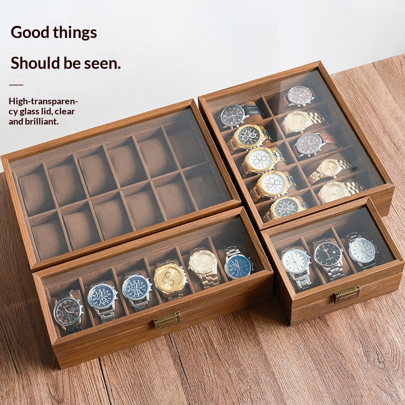ブラックウォールナット木目調時計収納ボックス時計配置ボックス - Luxury Watch Collection Box のレビューと価格