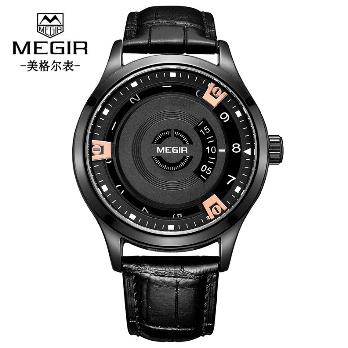 MEGIR 男性腕時計高級レザーストラップスポーツミリタリー - Luxury Watch Leather Strap のレビューと価格