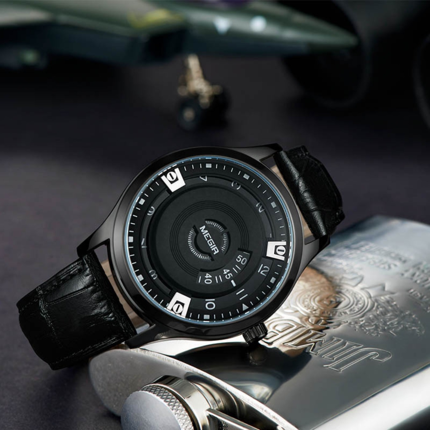MEGIR 男性腕時計高級レザーストラップスポーツミリタリー - Luxury Watch Leather Strap のレビューと価格