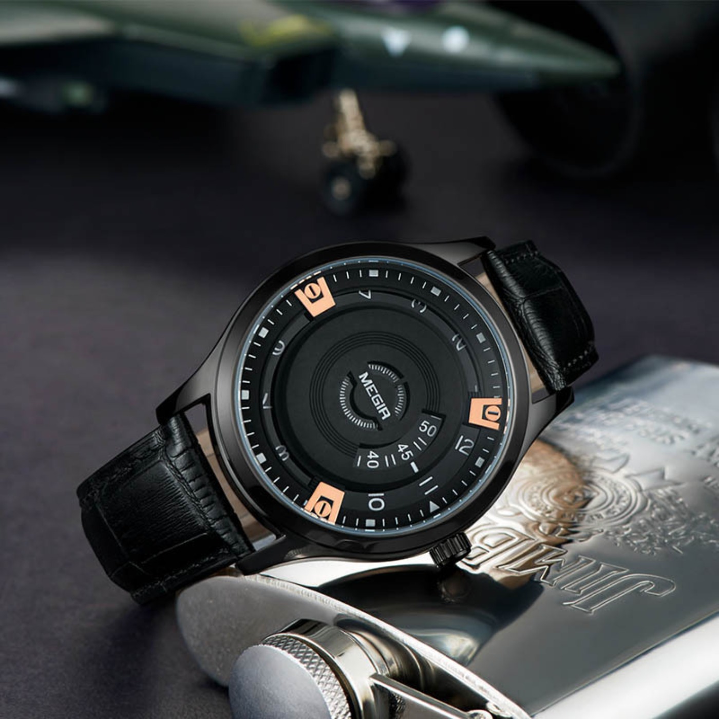 MEGIR 男性腕時計高級レザーストラップスポーツミリタリー - Luxury Watch Leather Strap のレビューと価格