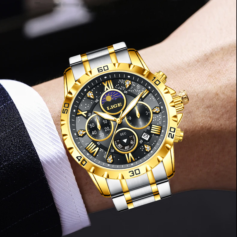 LIGE トップブランドの高級クォーツマンウォッチカジュアル - Luxury Watch Brands のレビューと価格
