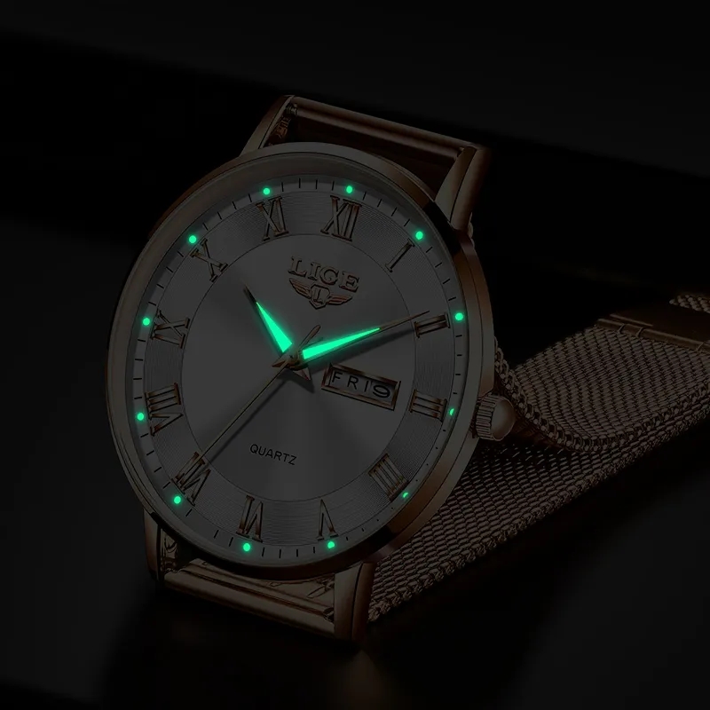 LIGE ファッション女性腕時計トップブランドの高級超薄型メ - Dress Watch Ultra Thin のレビューと価格