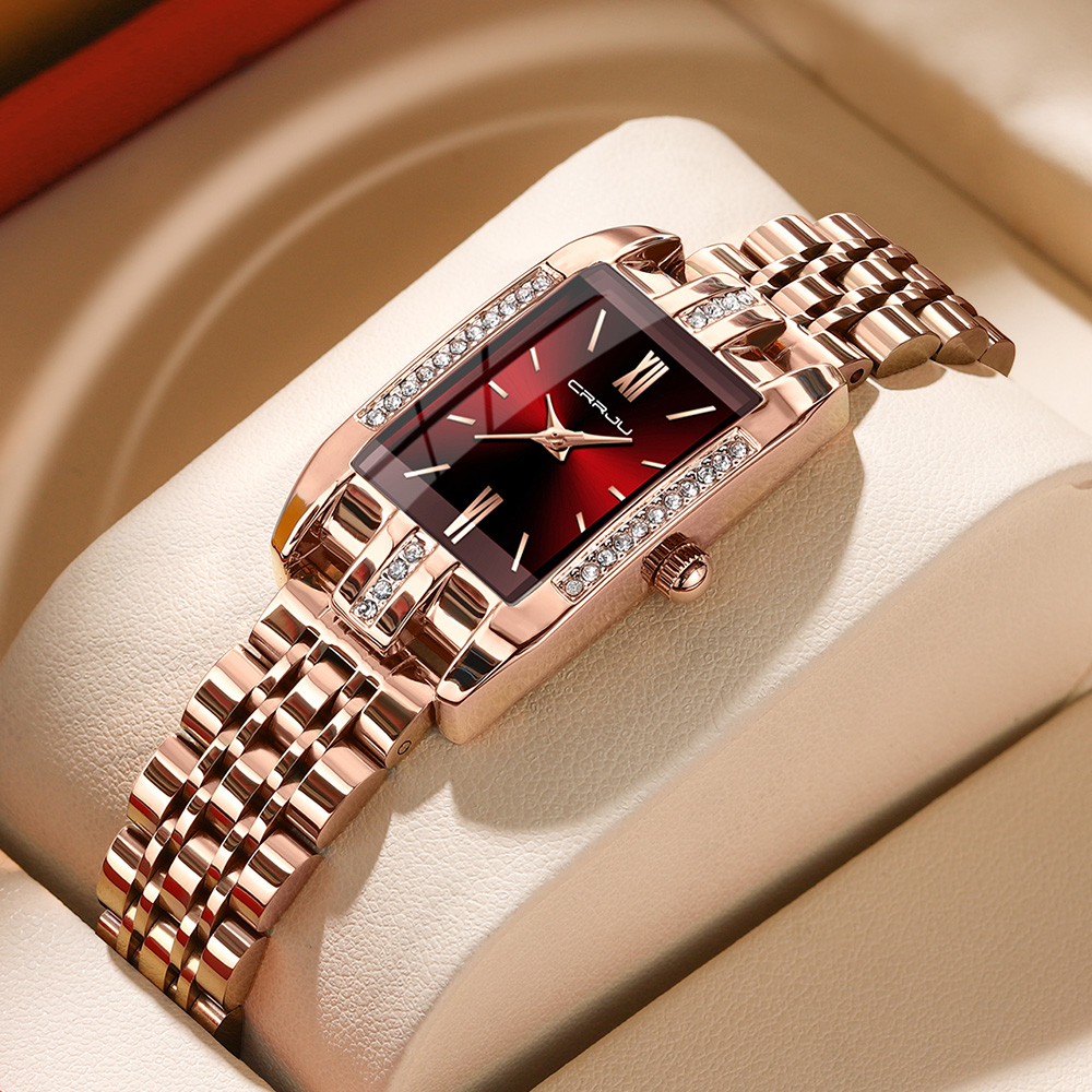 CRRJU 高級スクエア腕時計女性のための防水ステンレス鋼レ - Ladies Luxury Watch のレビューと価格