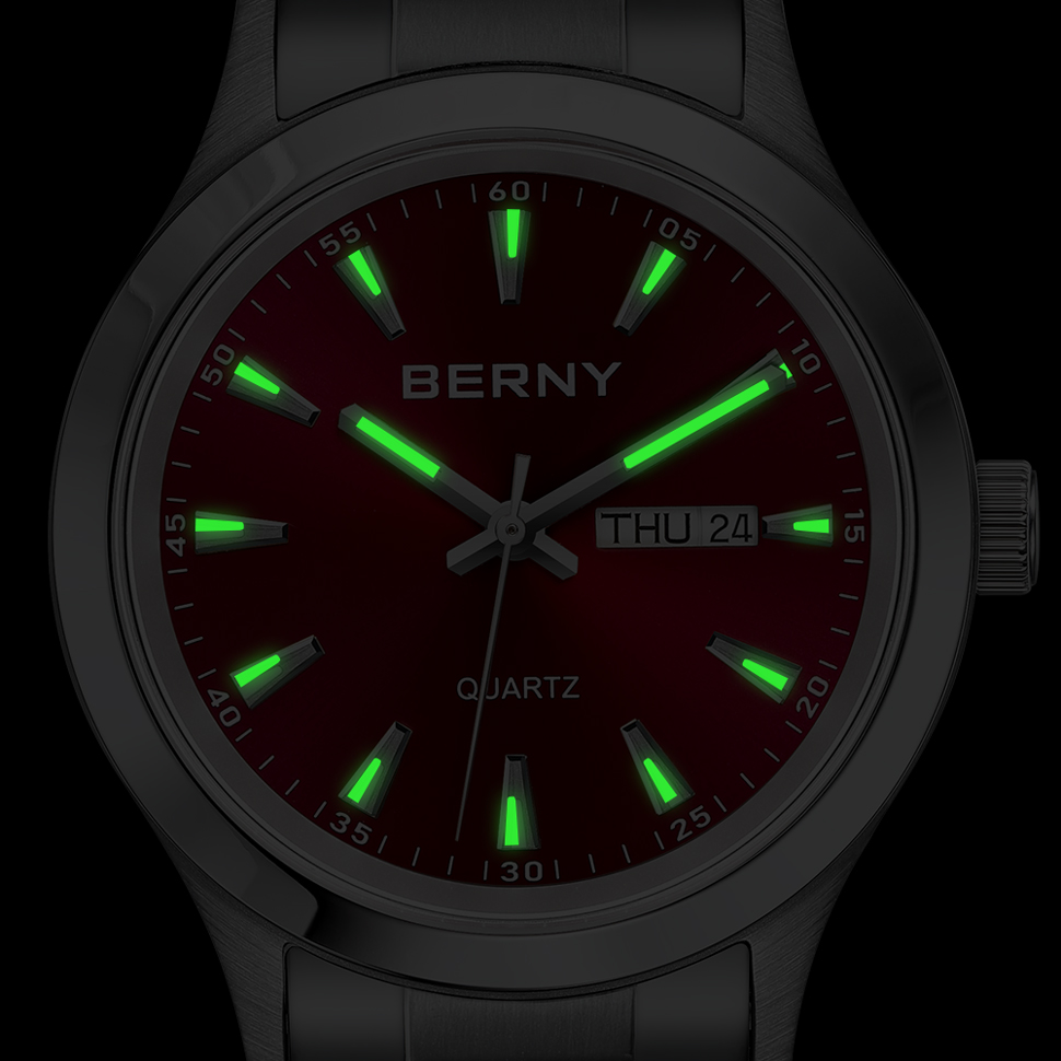 Berny-男性用超薄型クォーツ時計、ファッションテクスチャ - Dress Watch Ultra Thin のレビューと価格
