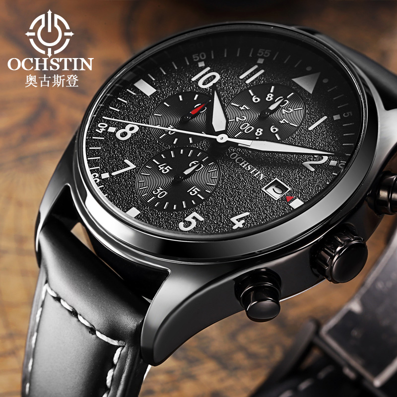 OCHSTIN オリジナルメンズクロノグラフ腕時計ストップウ - Open Heart Watch のレビューと価格