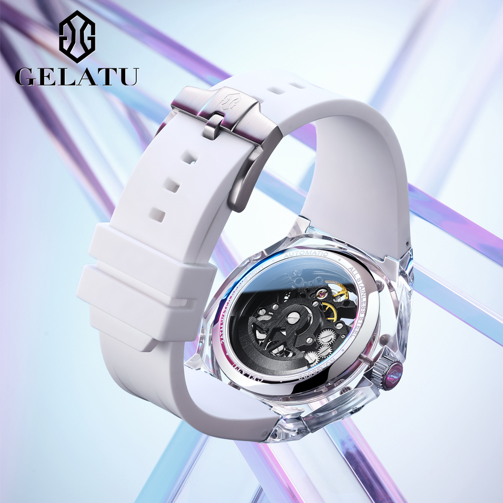 GELATU 8002 自動巻き機械式メンズ腕時計 スケルト - Luxury Watch Usa のレビューと価格