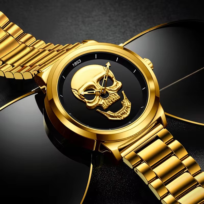 Lige-男性用クォーツ腕時計,スケルトン,クリエイティブ, - Luxury Watch Collection Box のレビューと価格